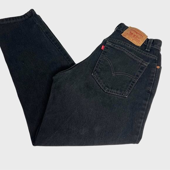 Levi’s VTG 2000 Y2K 550 Relaxed Tapered Denim USA Street Jean Black Womens 10 S - Picture 1 of 15